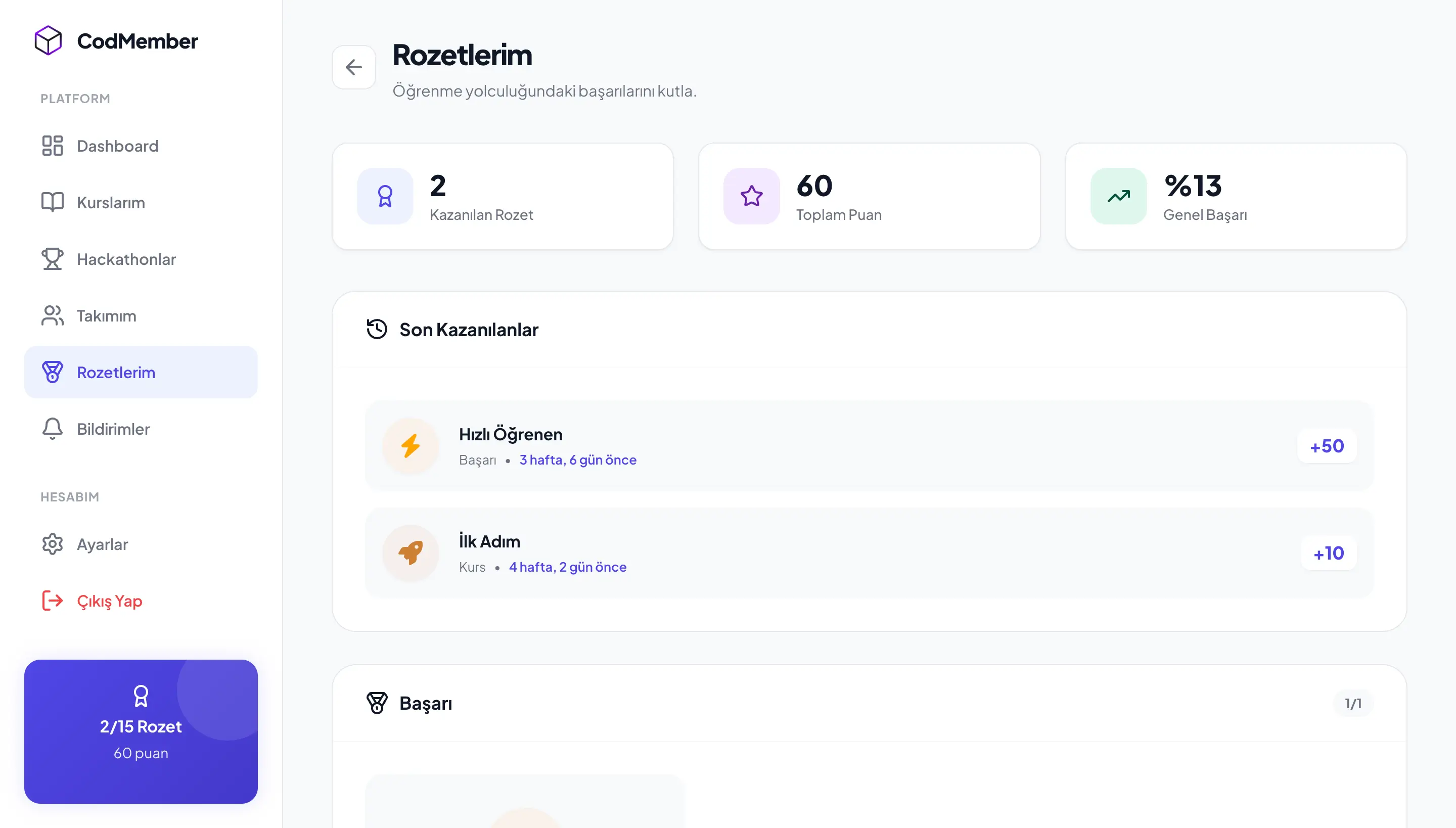CodMember Rozet Sistemi